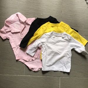 Set of 3 longsleeve shirts and onesie